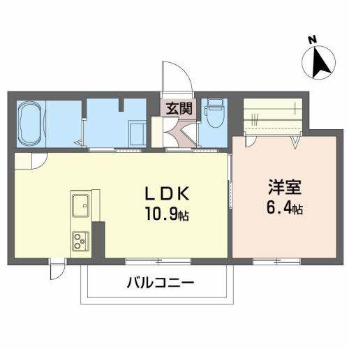 シャーメゾン城北(1LDK/1階)の間取り写真
