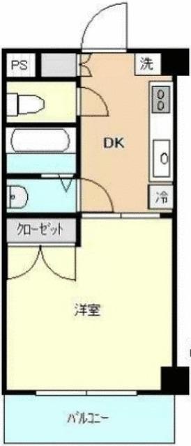 ダイヤパレス鶴見第2(1DK/7階)の間取り写真