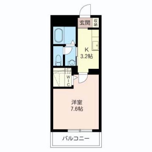 トラスティ本八幡(1K/1階)の間取り写真