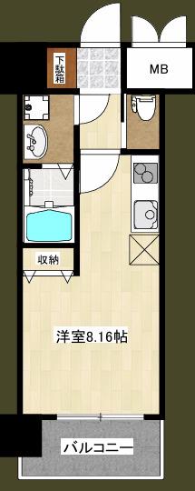 GRAND CINQ 02(ワンルーム/10階)の間取り写真