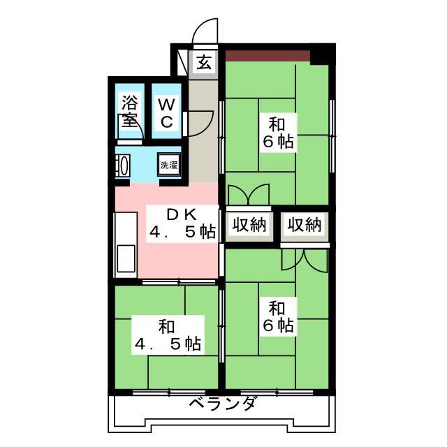 荒川ラインハイツ(3DK/3階)の間取り写真