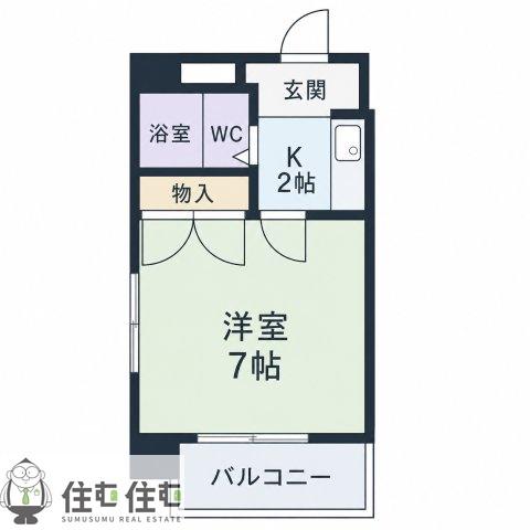 ガーデンコート豊田(1K/5階)の間取り写真
