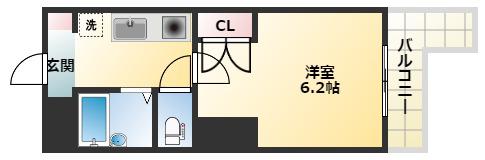 シーダー針中野(1K/2階)の間取り写真