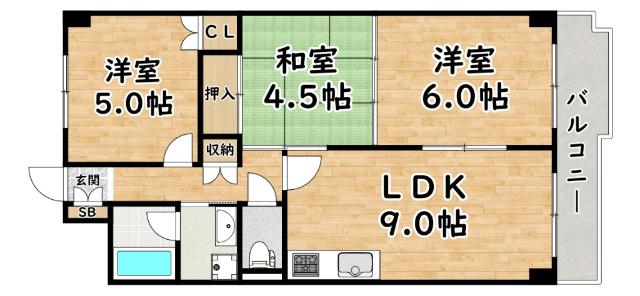 エヌエムセーズ(3LDK/5階)の間取り写真