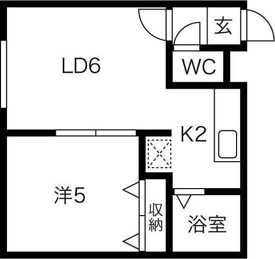 ミレニイ(1DK/4階)の間取り写真