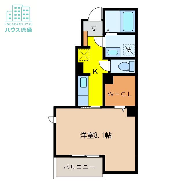 スタジアム南 参番館(1K/1階)の間取り写真