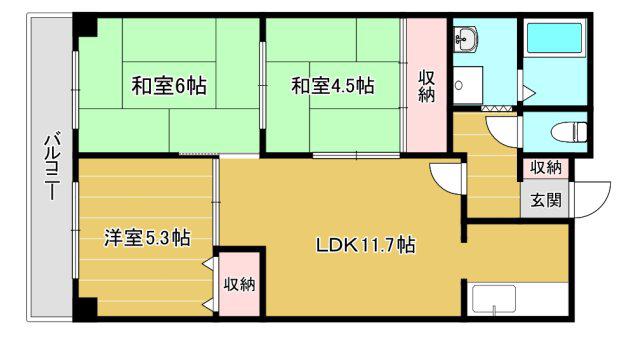 クオレグランデ(3LDK/1階)の間取り写真
