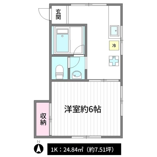 ＪＲ中央線 高円寺駅 徒歩16分 2階建 築47年(1K/1階)の間取り写真