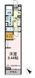 ソフィアII(1K/1階)の間取り写真