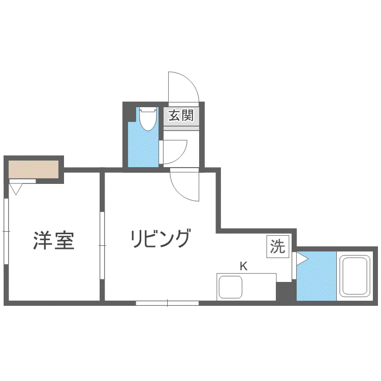 富士BLDIII(1DK/2階)の間取り写真