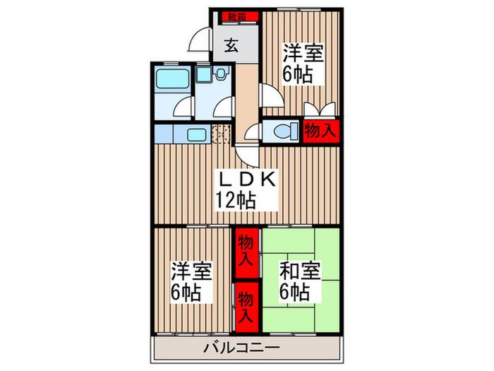 第一川鍋ビル(3LDK/2階)の間取り写真