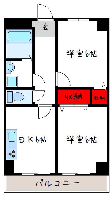 村上ハイツ(2DK/2階)の間取り写真