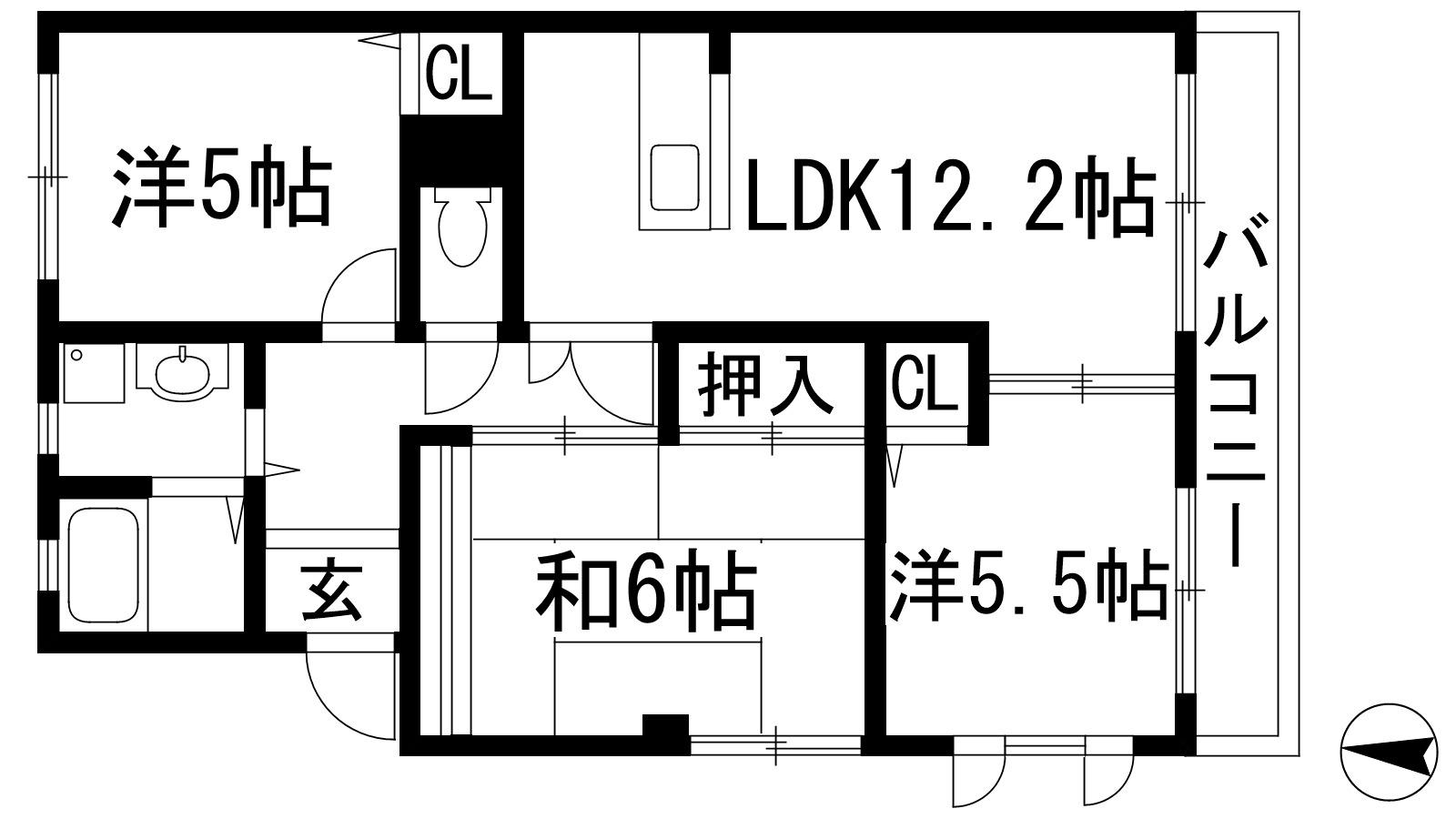 ロイヤルアリスト(3LDK/3階)の間取り写真