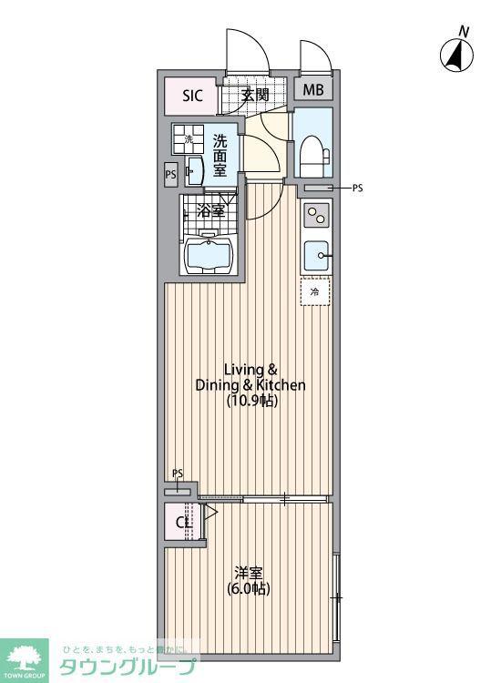 エルファーロ南麻布(1LDK/B1階)の間取り写真