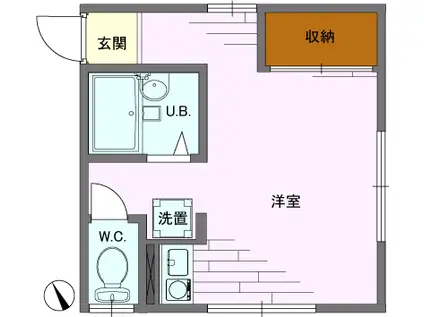 フェリース西荻北(ワンルーム/2階)の間取り写真