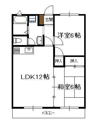 パストラルコート(2LDK/4階)の間取り写真