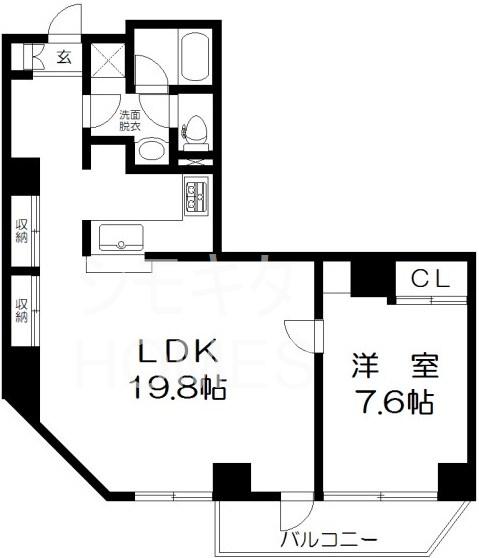 ウィルテラス新代田(1LDK/3階)の間取り写真