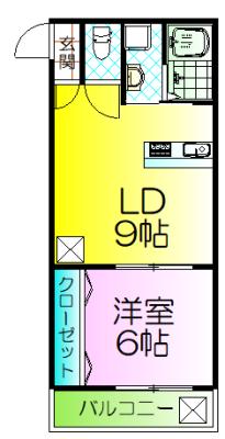 セントフェリオ堺(1DK/1階)の間取り写真