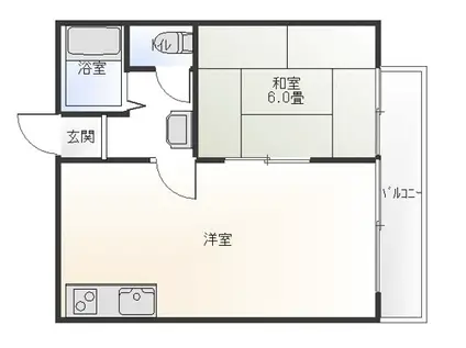 パナハイツランドマーク(1LDK/2階)の間取り写真