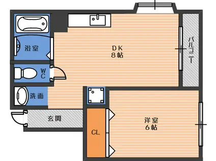 サンコー第2ビル(1LDK/3階)の間取り写真