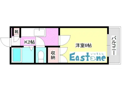 ジャスティス鴨池(1K/1階)の間取り写真