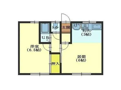 成田アパート(1LDK/2階)の間取り写真