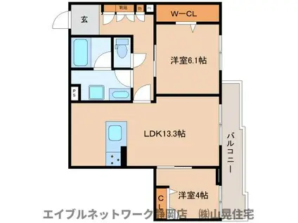 BEREO OIWA(2LDK/1階)の間取り写真