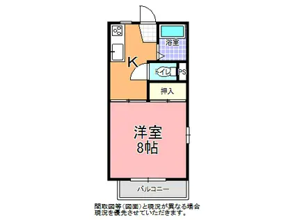 コーポ島田A・B棟(1K/2階)の間取り写真