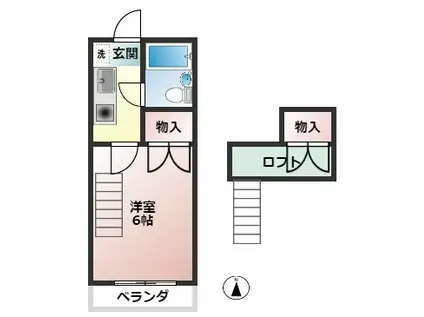 ミネコーポ(1K/2階)の間取り写真