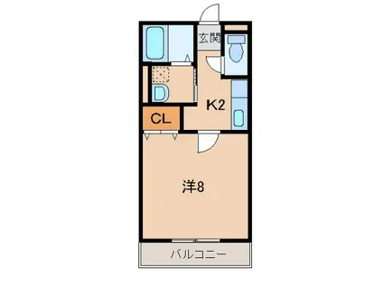 ＪＲ和歌山線 名手駅 徒歩9分 2階建 築25年(1K/2階)の間取り写真