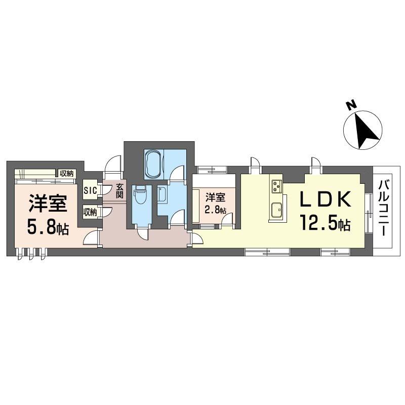 ジュビリー南阿佐ヶ谷(2LDK/2階)の間取り写真