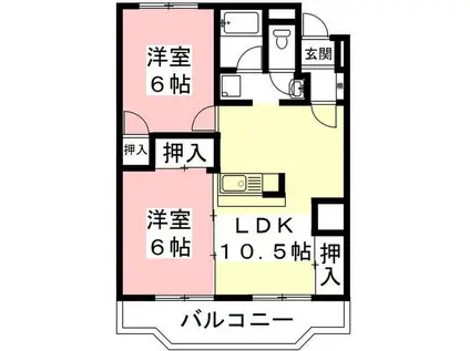 メゾンぎふ(2LDK/1階)の間取り写真
