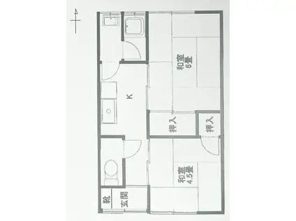 森川文化(2K/1階)の間取り写真