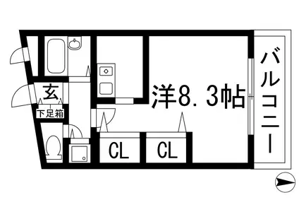三和建設中山寺ビル(1K/3階)の間取り写真