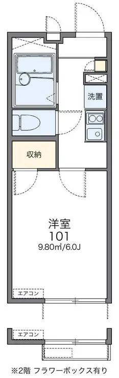 レオパレスコーエイ萩野 2階階 間取り