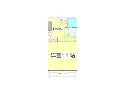 クリスタルマンション東京塚(1DK/4階)の間取り写真