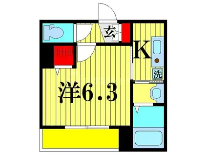 MELDIA松戸(1K/2階)の間取り写真