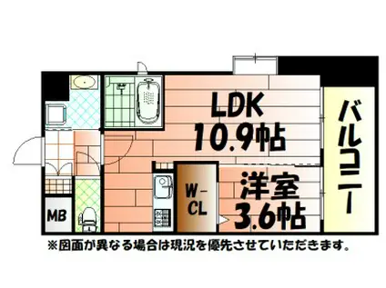 ギャラクシー西小倉(1LDK/7階)の間取り写真