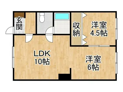 コムニ表参道(2LDK/2階)の間取り写真