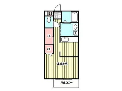 フラッツァらくだ坂(1LDK/2階)の間取り写真