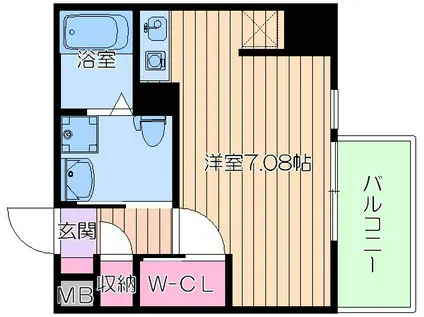 ドゥーエ江坂III(ワンルーム/6階)の間取り写真