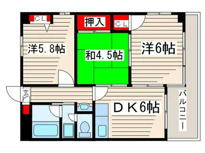 TOMIKURA I(3DK/4階)の間取り写真