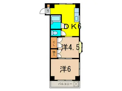 ロードリー宮崎台(2DK/3階)の間取り写真