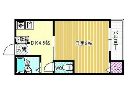 松田ハイツ(1K/2階)の間取り写真