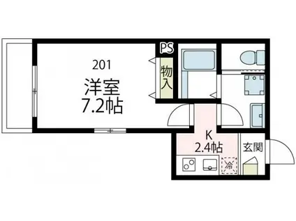 リベルテ横濱(1K/2階)の間取り写真