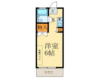 MDM HIRAI B(ワンルーム/1階)の間取り写真