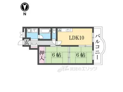 サンプラザ築山(2LDK/3階)の間取り写真