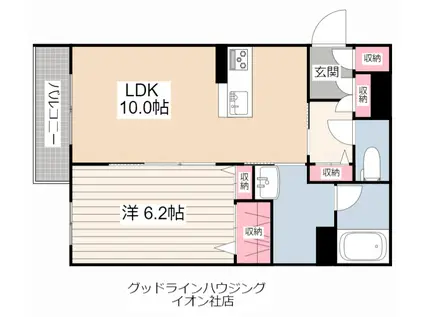 シャーメゾンサラ(1LDK/2階)の間取り写真