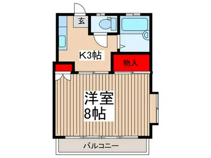 コーポリューヨ(1K/1階)の間取り写真