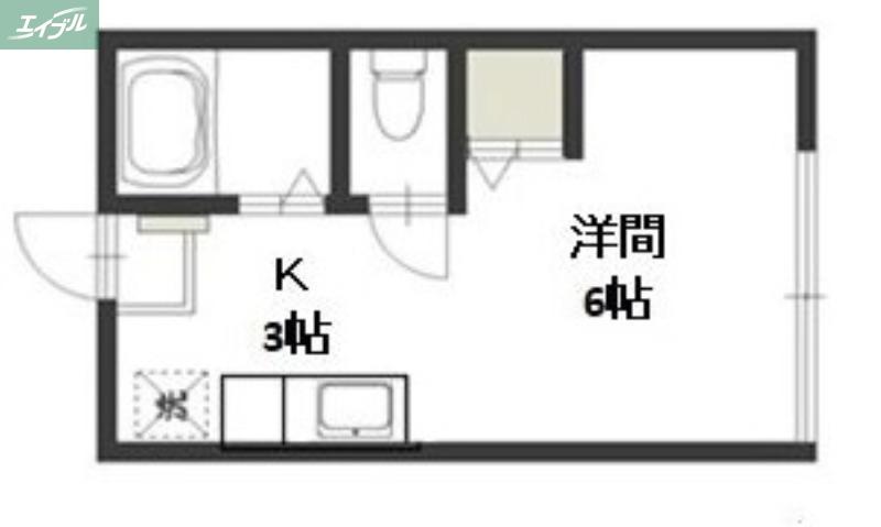 ビーライン北方(ワンルーム/1階)の間取り写真